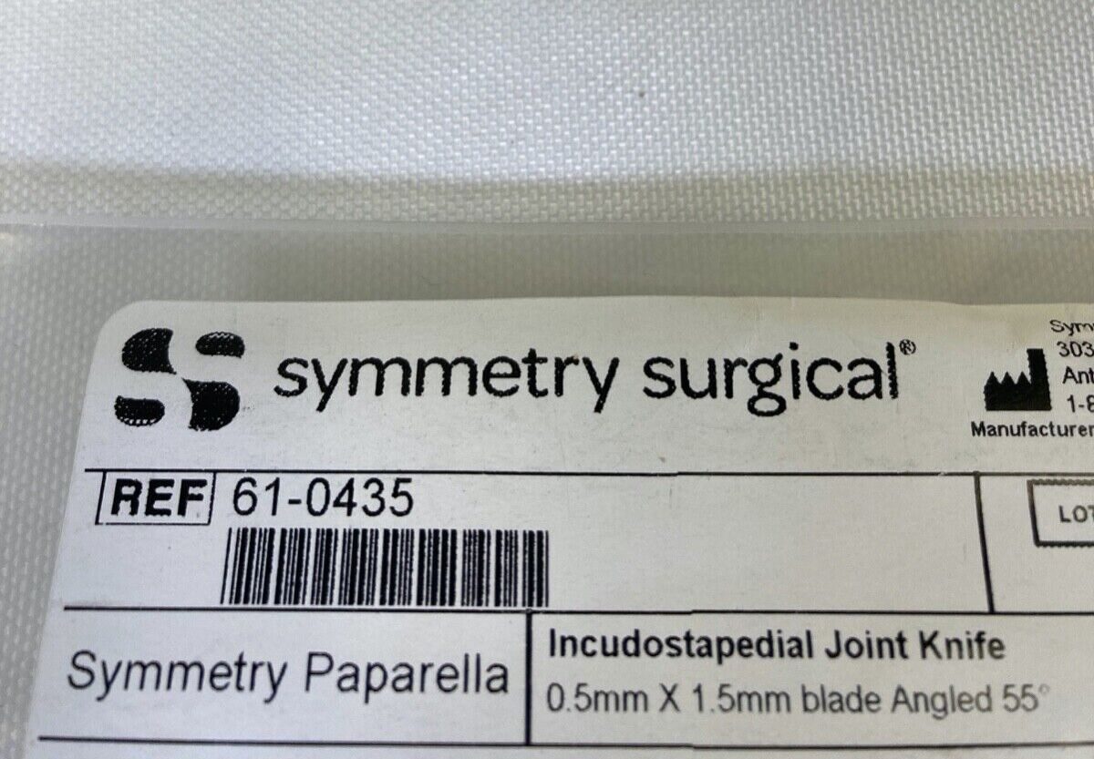 SYMMETRY 61-0435 Paparella Incudostapedial 55deg Angled Joint Knife 0.5mm x 1.5mm — photo 2