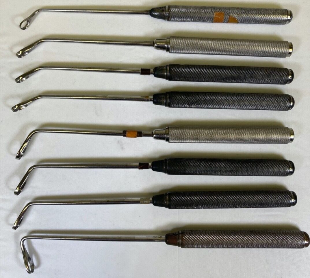 KARL STORZ 45deg 70deg 120deg x 6.5" Set of 8 Antrum Coakley Curettes