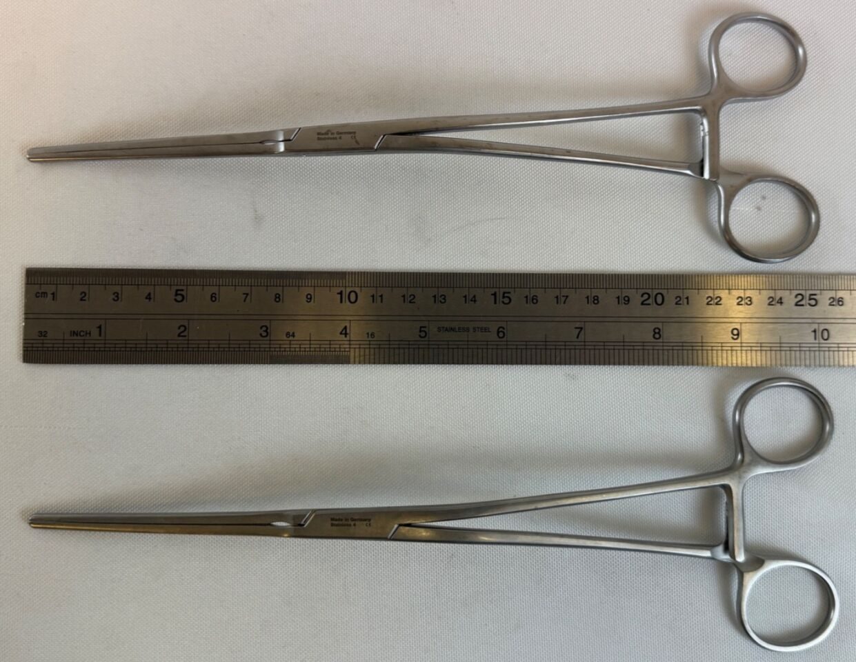 JARIT 320-241 Glover Coarctation Clamp Angled Shanks Straight Jaws 10" — photo 7