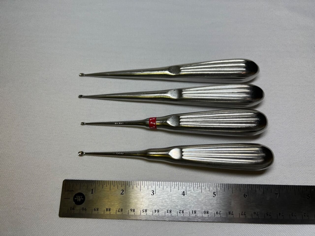 AMBLER Sizes 0 00 000 0000 7" Bone Curettes Set of 4 — photo 4