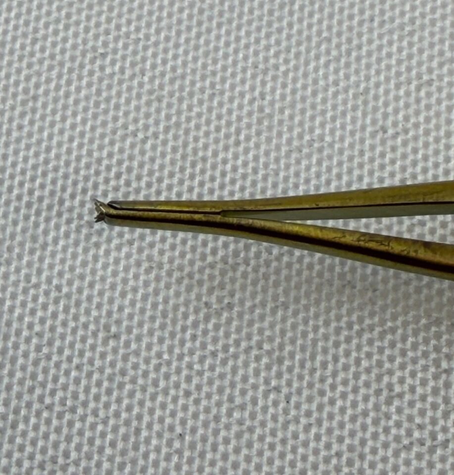 AMBLER SURGICAL OF181L Stern Castroviejo Suturing Forceps 4" x 0.5mm 2x3 Teeth — photo 6