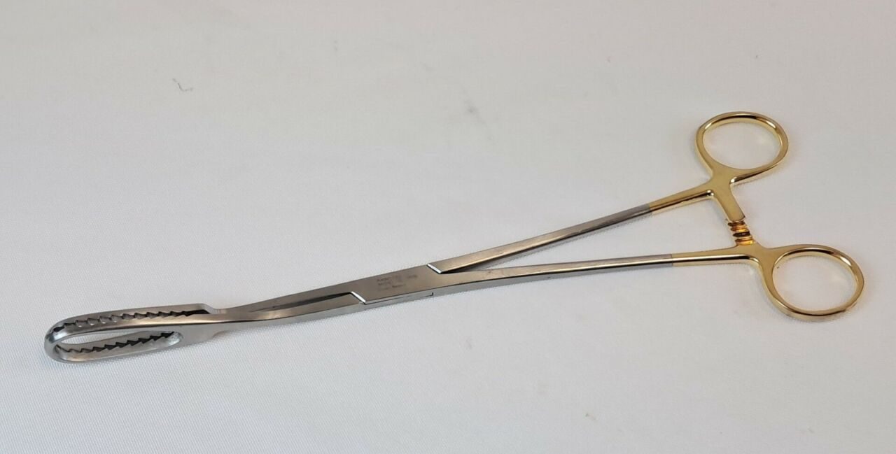 AESCULAP MG469R Bierer Ovum Forceps w/ Ratchet 19mm Jaws 280mm Length