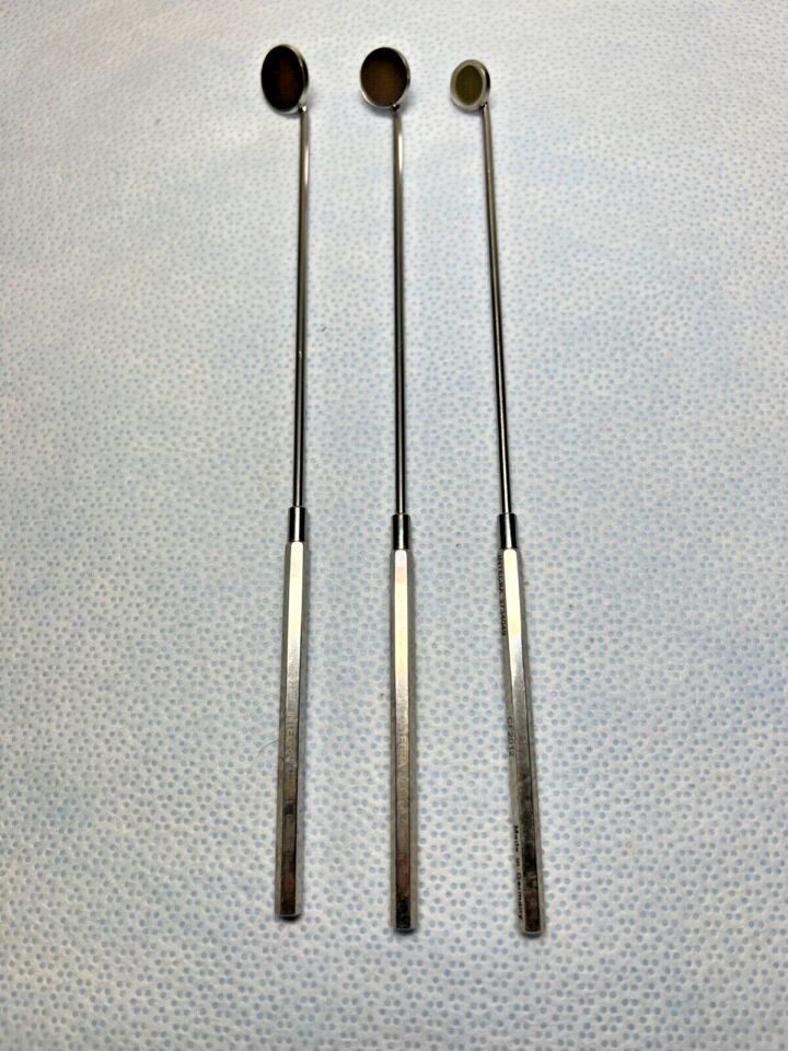 INTEGRA 3734049, 3734050, 3734051 ENT Surgical Laryngeal Mirrors (Set of 3)
