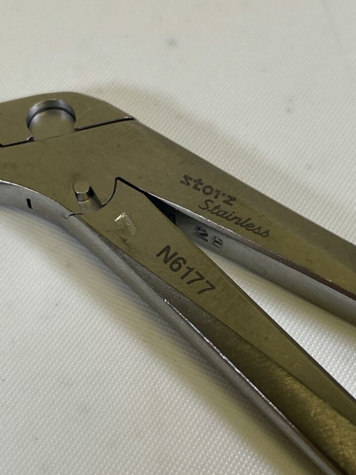 KARL STORZ N6177 Size 1 Curved Up 7mm Triangular Basket 120mm WL Ronis Adenoid Punch Forcep — photo 2