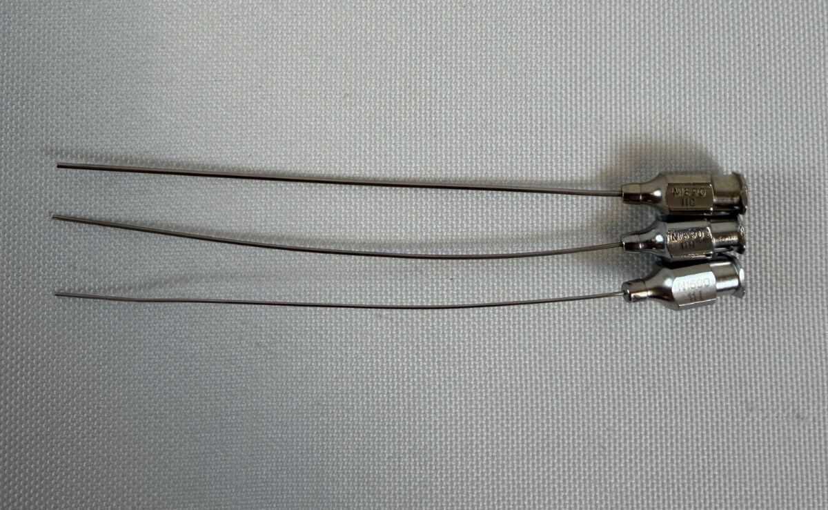 BAUSCH & LOMB N1690 G H I 20 22 24 Gauge Rosen Suction Tubes Set of 3