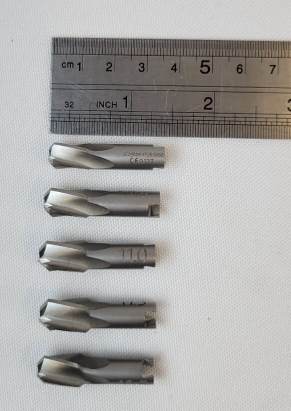 STRYKER Set of 5 9.0, 10.0, 10.5, 11.0, 11.5 Surgical End Mills — photo 6