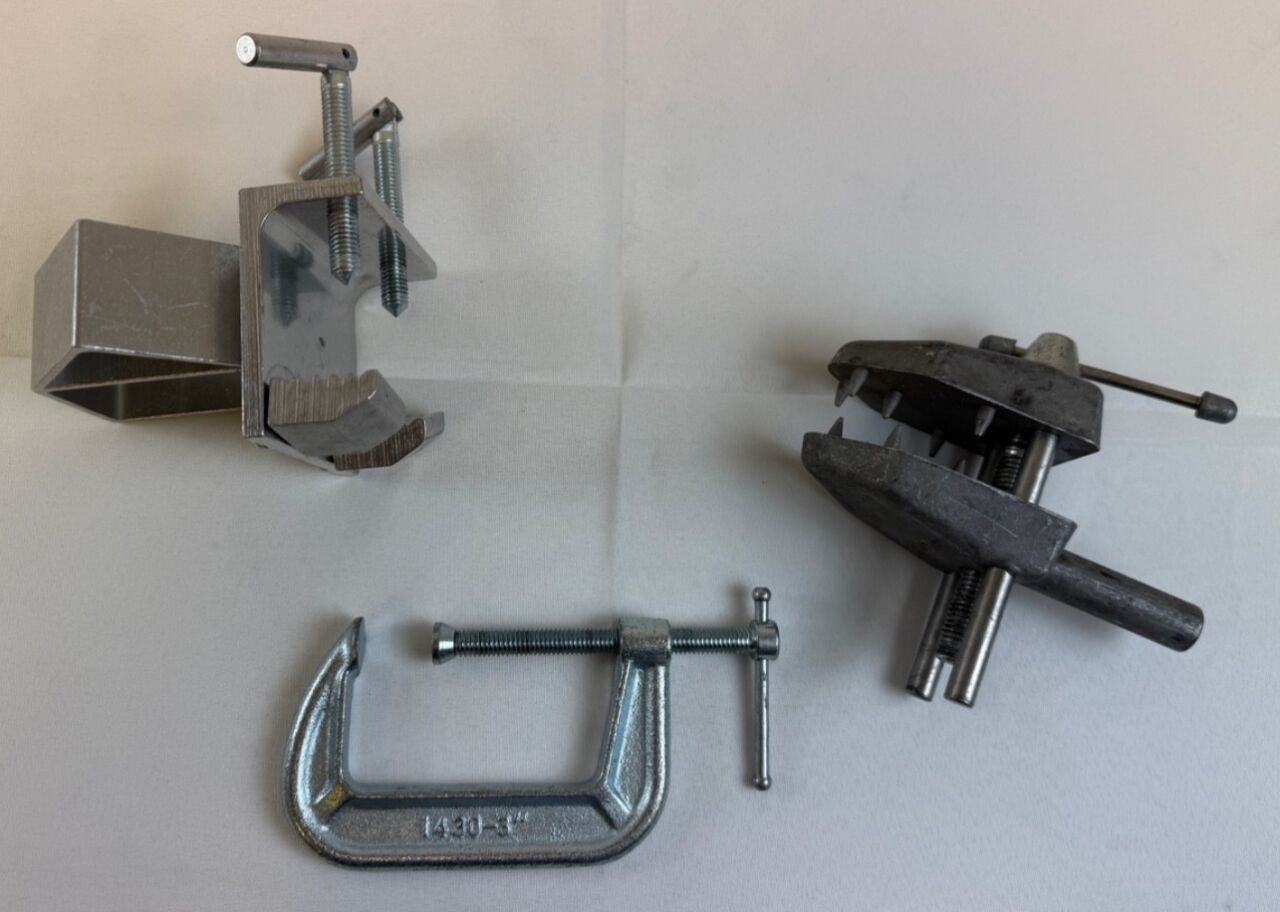 SAWBONES  Lot of 3 Shoulder Scapula Clamp Bone Clamp & Screw Set w/ C-Clamp — photo 1