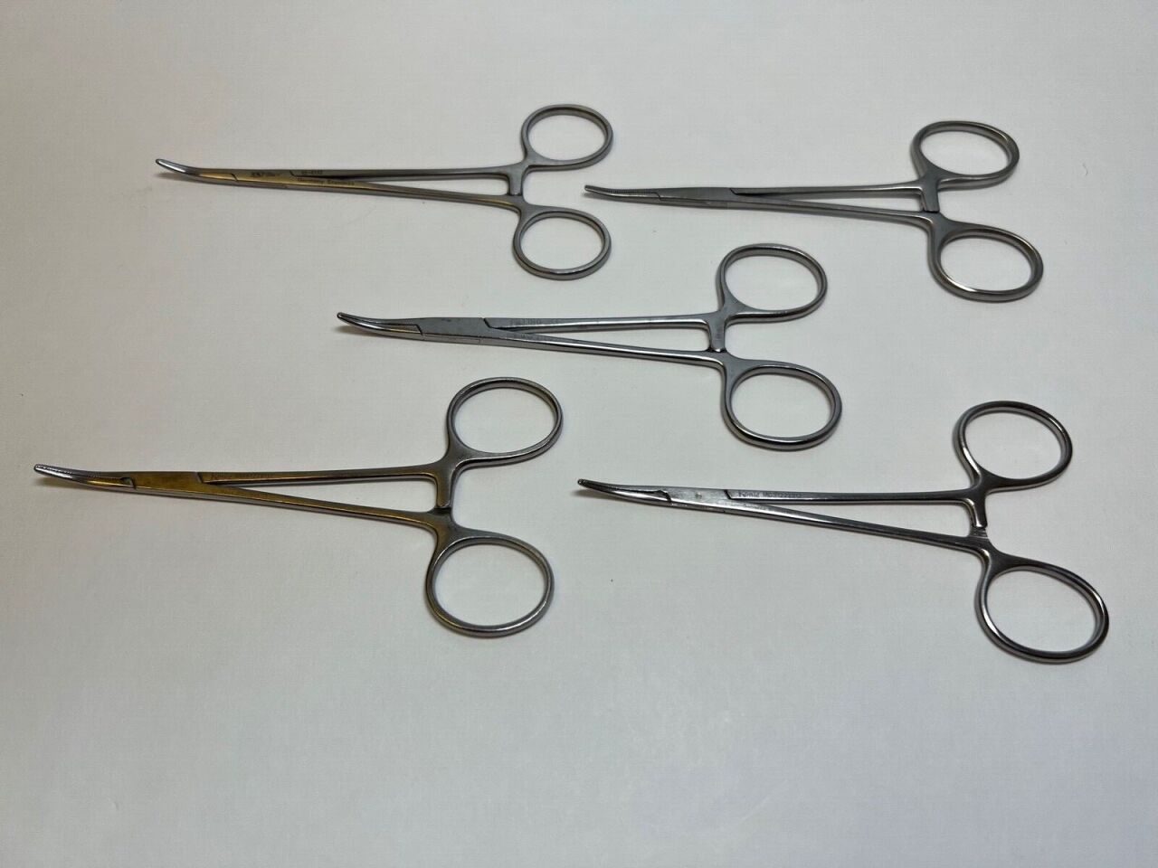 PILLING  KONIG  SSI  Lot of 5 Mosquito Micro Forceps Curved Serrated Jaws — photo 1