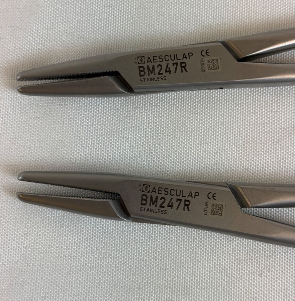 AESCULAP BM247R Hegar Needle Holders Straight Heavy Pattern Serrated Jaw — photo 2