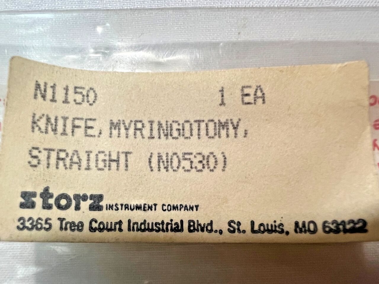 KARL STORZ N1150 Myringotomy Knife Straight 8mm Blade X 6-1/2" Length — photo 2