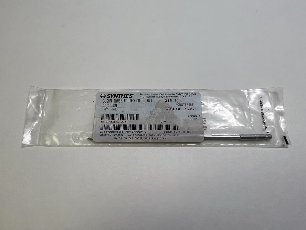 SYNTHES 315.31 3.2mm Three-Fluted Drill Bit — photo 2