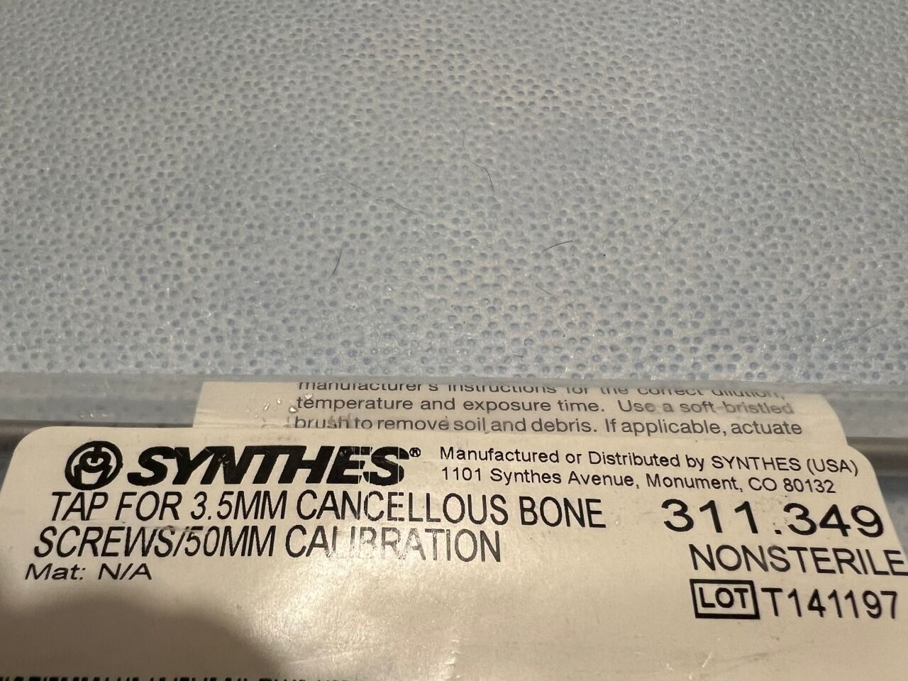 SYNTHES 311.349 Tap For 3.5mm Cancellous Bone Calibration — photo 2