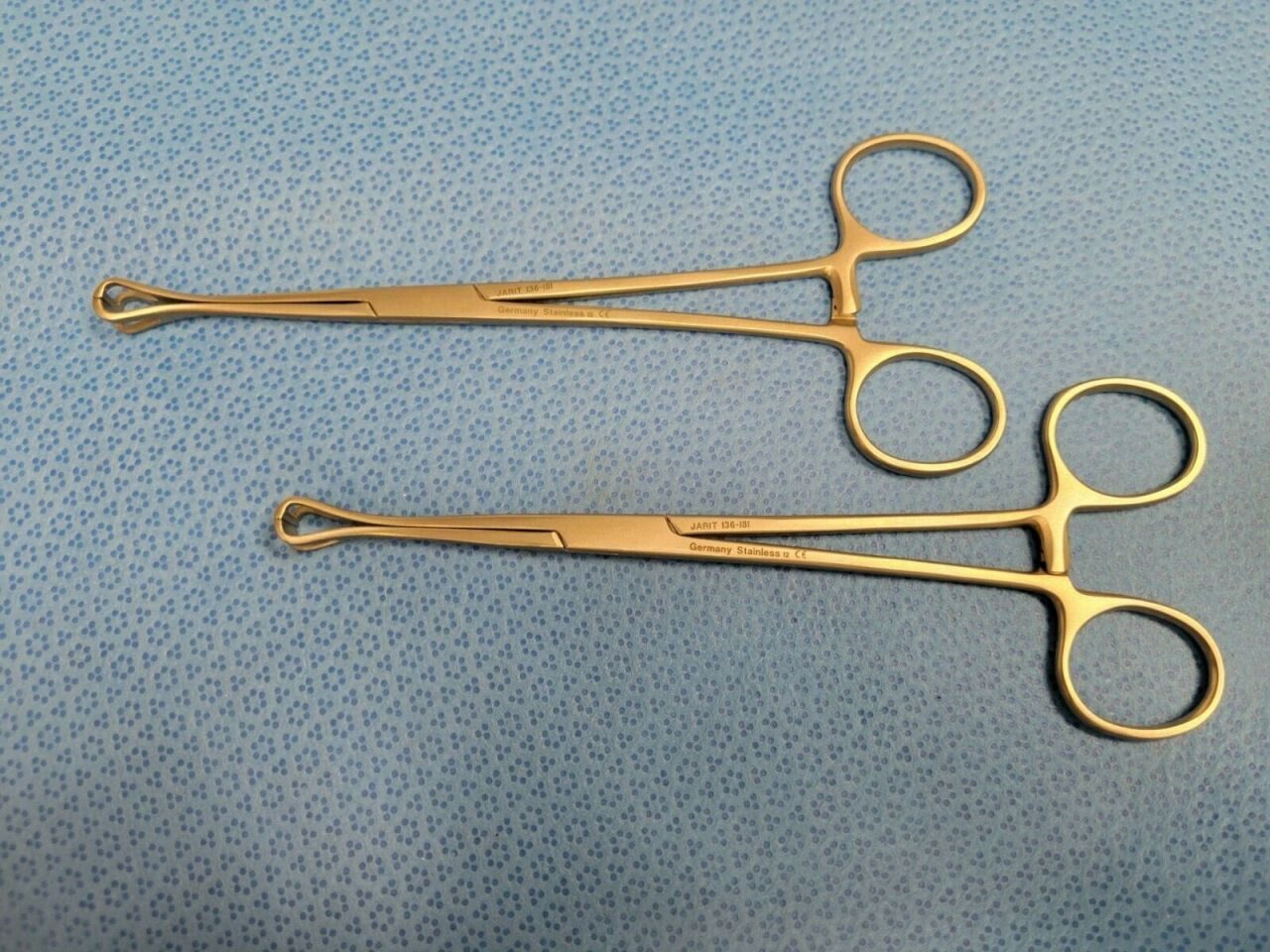 JARIT 136-181 Babcock Tissue Forceps 6" 8mm Wide Jaw, Lot of 2
