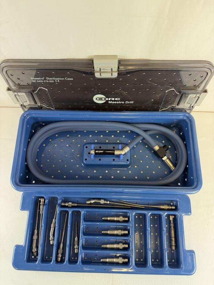 STRYKER 5407-200 Maestro Air Pneumatic High Speed Drill Set w/ 13 Attachments
