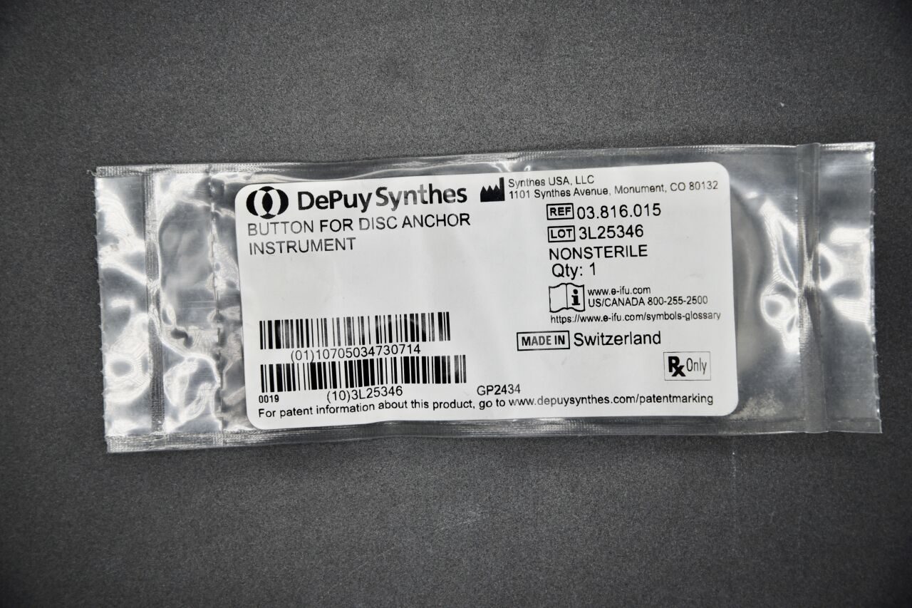 SYNTHES 03.816.015 DEPUY BUTTON FOR DISC ANCHOR INSTRUMENT
