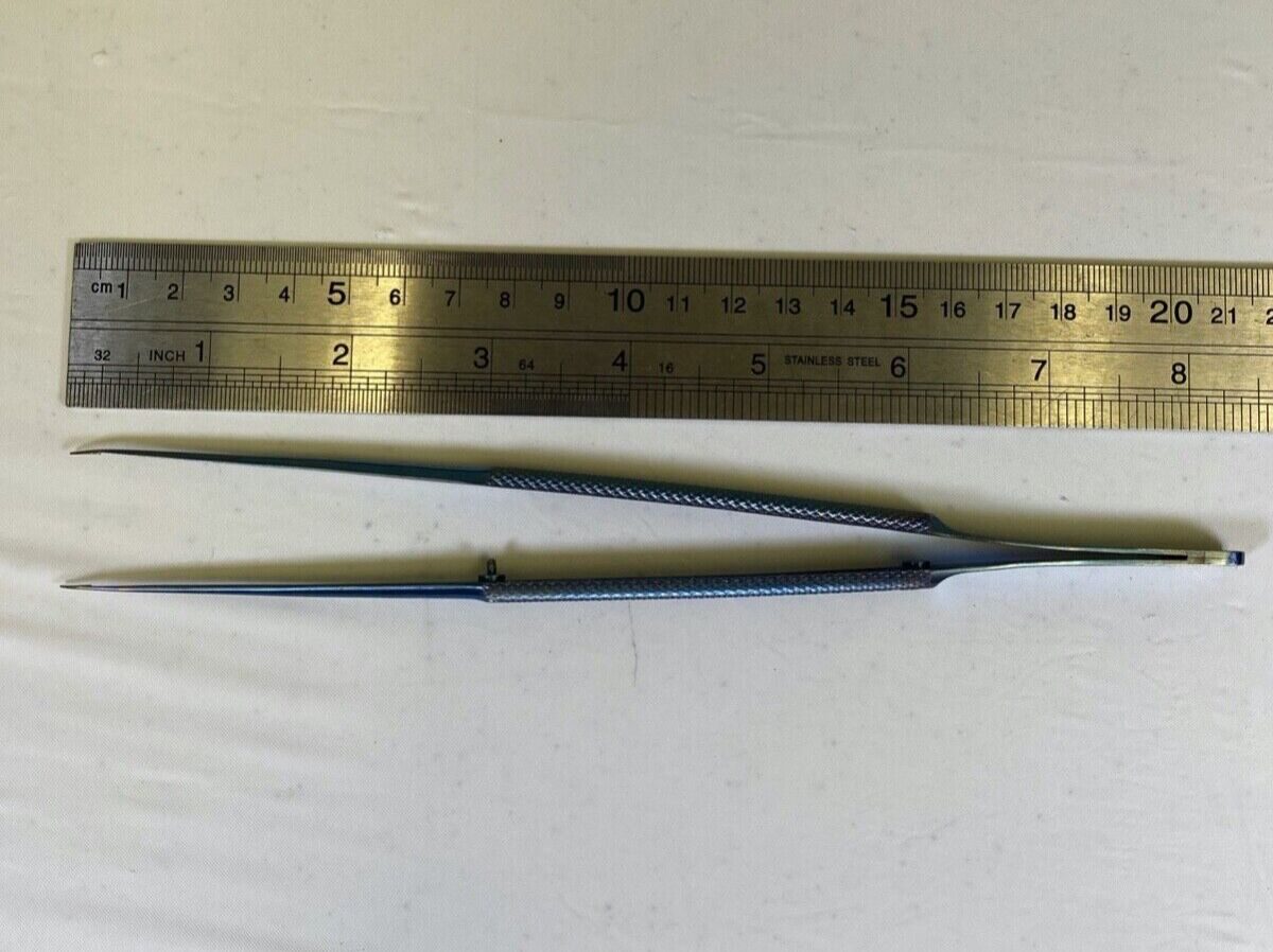 SNOWDEN-PENCER 32-4592 Micro Diamond Lite Titanium Forceps Curved Tip 21cm — photo 9