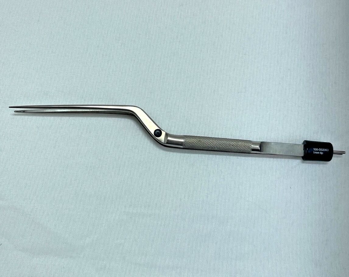 MILLENNIUM 100-S02063 1mm Tip Bayonet Bipolar Forceps 8"