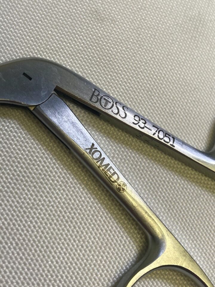 BOSS INSTRUMENTS 93-7051 Giraffe Frontal ThruBite 45deg 2mm Horizontal ENT Forcep — photo 2