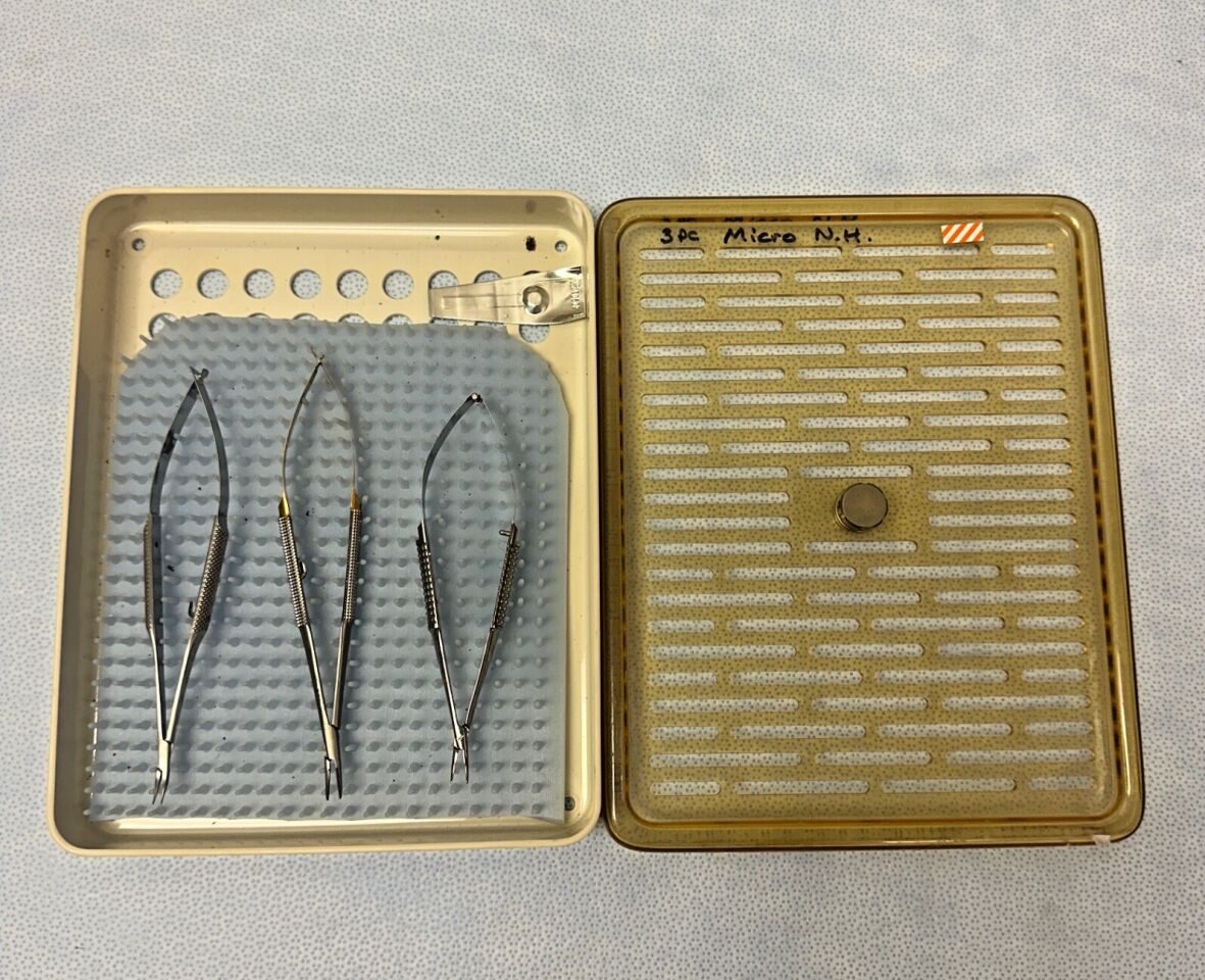 3 Piece Micro Needle Holder Set w/ Sterilization Tray — photo 1