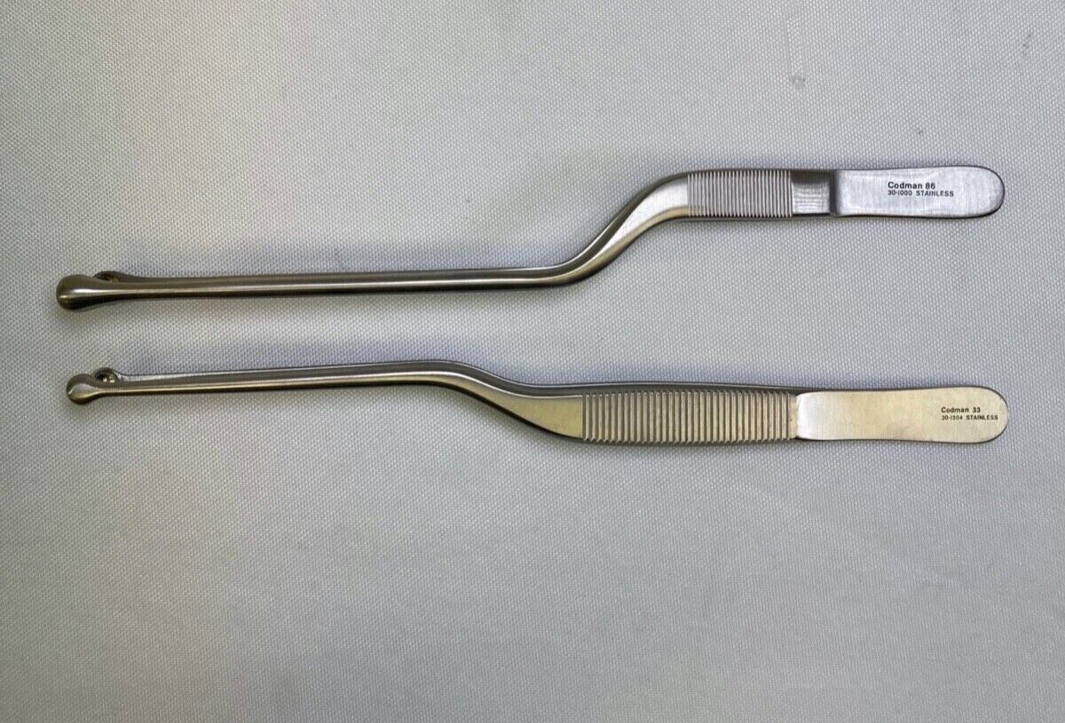 CODMAN 30-1000 & 30-1204 D'Errico Pituitary Forceps Hypophyseal Forcep Set Neuro