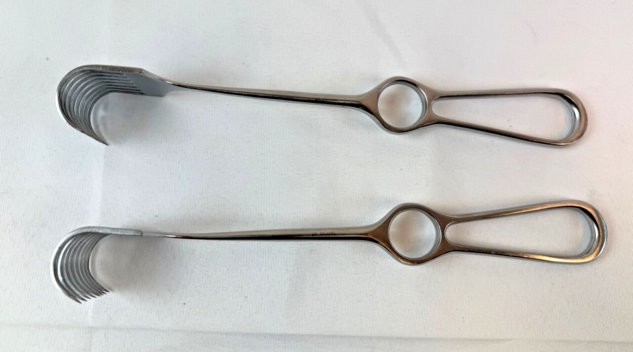 MILLENNIUM SURGICAL 34.438 Mueller Rake Retractors 10" Sharp 8 Prong Pair — photo 1