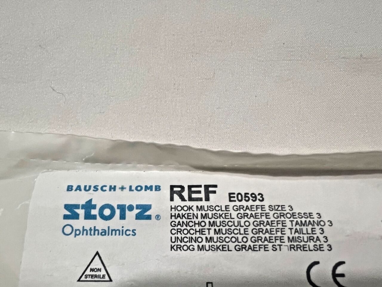 KARL STORZ E0593 Graefe Strabismus Flattened Hook Size #3 10mm X 5.7" — photo 2