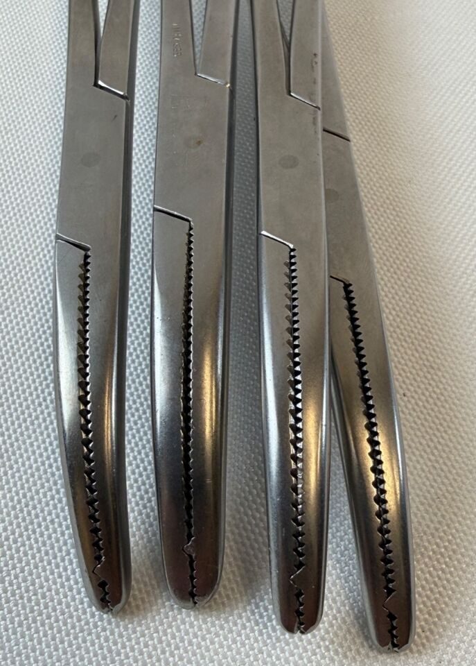 Hysterectomy Clamps Forceps Curved Single Tooth 9", Set of 4 German Stainless — photo 7