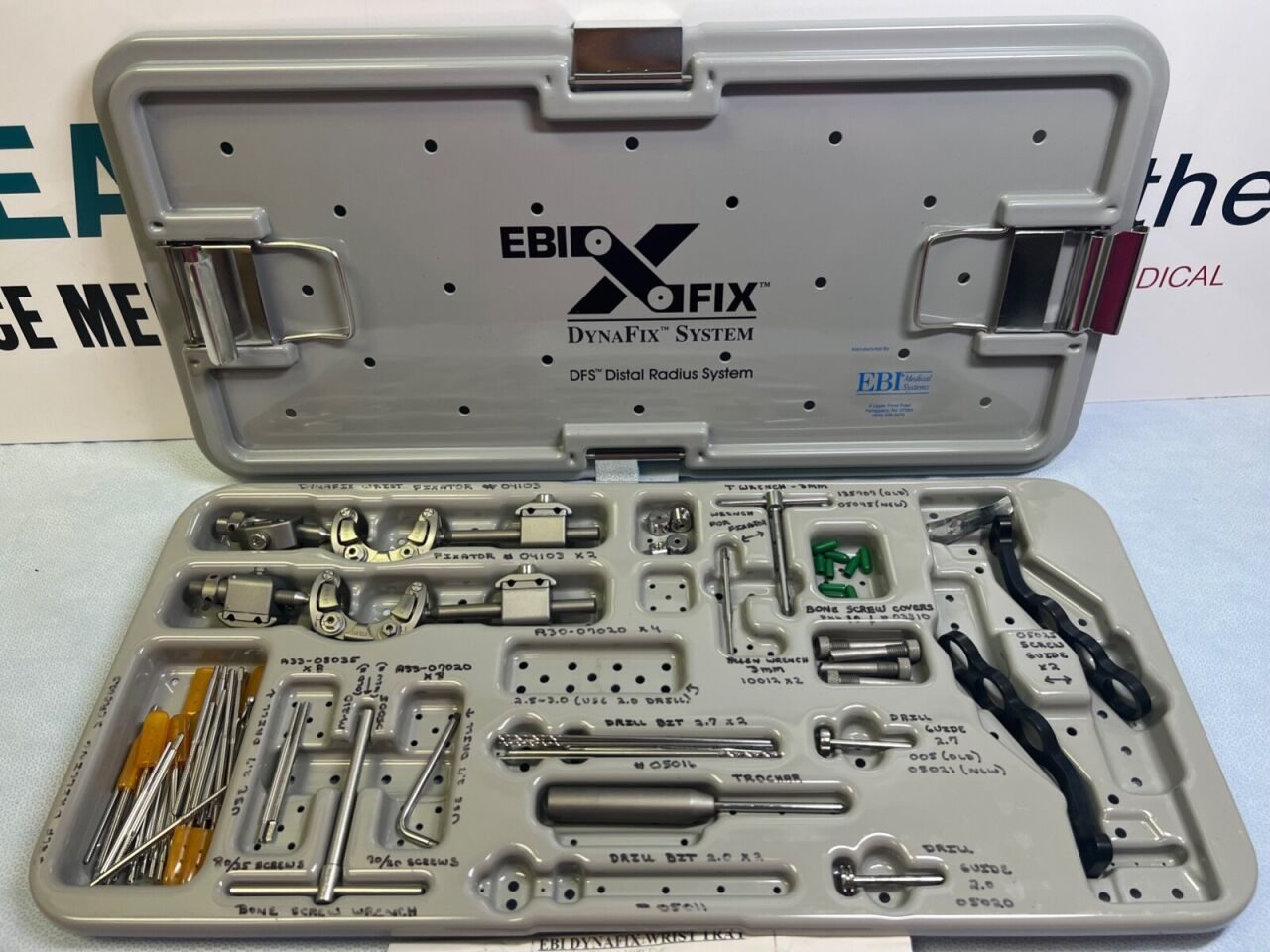 EBI MEDICAL SYSTEMS DynaFix Distal Radius Wrist Instrument System Set w/ Case