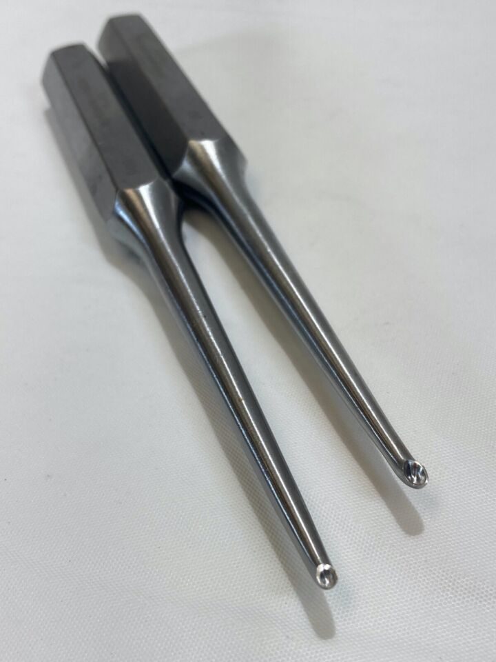 RICHARDS  Spratt Solid Hex Handle 7" Bone Curettes 00 & 000 Orthopedics Pair — photo 7