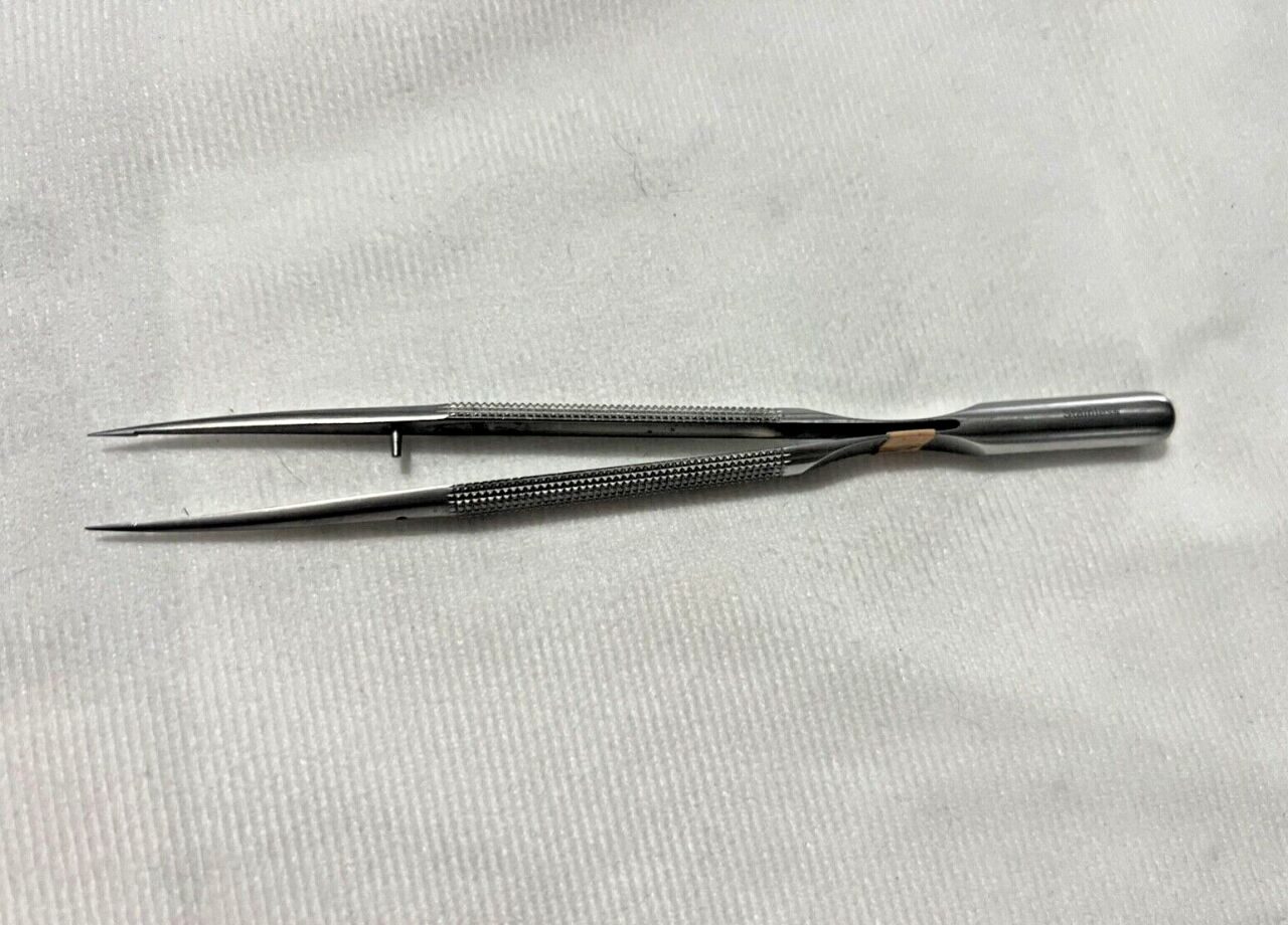 ASSI ST-FRS-15-RM8 Straight Satellite Needle Holder Forceps Sharp Tips 6" Length