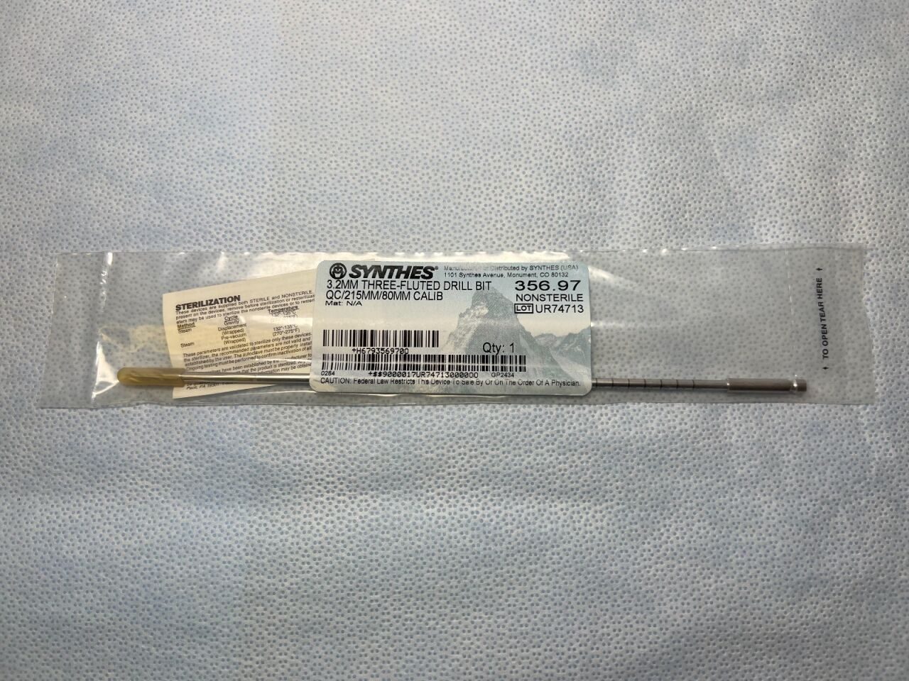 SYNTHES 356.97 Orthopedic 3.2mm 3-Flute (NEW) Drill Bit — photo 2
