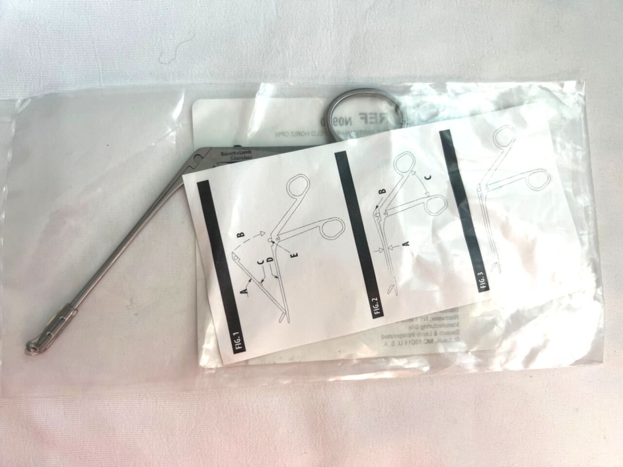 BAUSCH & LOMB/STORZ N0970 Herzfeld Ear Forceps 45deg X 2mm Upbite — photo 1