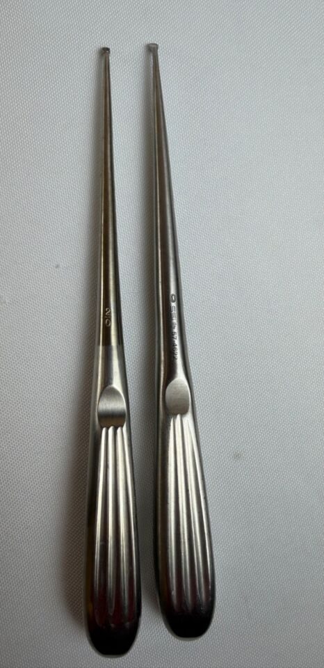 SYMMETRY MEDFIX JARIT AESCULAP CODMAN 8" Straight, Reverse Angle & Forward Angle Set  Symmetry Medfix Jarit Aesculap 8" Brun Bone Curettes Forward   Angled — photo 6