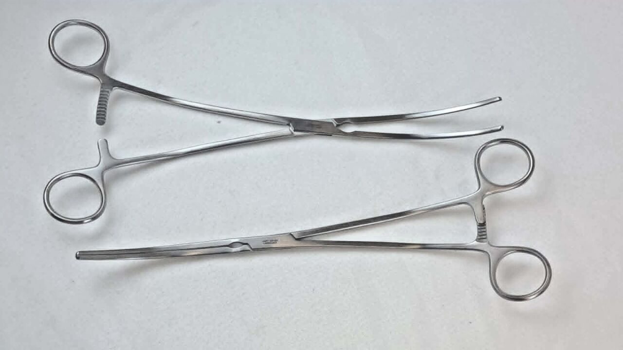 JARIT 320-282 Lot of 2 DeBakey Aortic Curved Forceps 1 x 2 Teeth 10-1/2" — photo 4