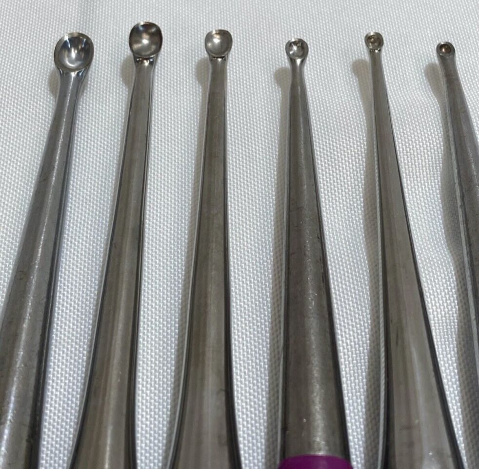 RICHARDS Various Straight & Angled 9" Heavy Bone Curettes — photo 7