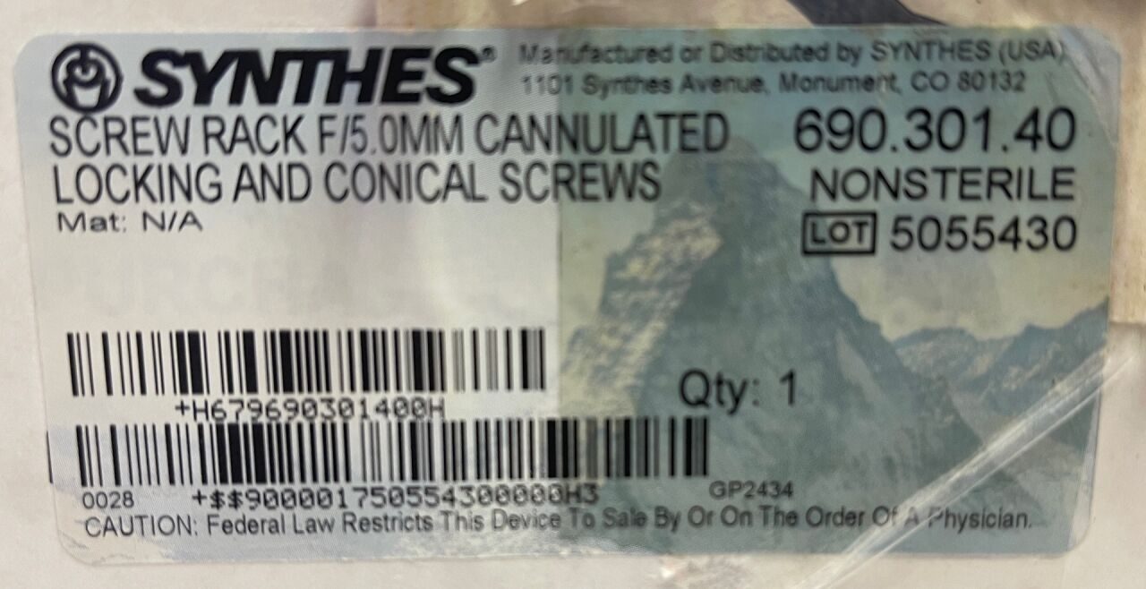 SYNTHES 690.301.40 Screw Rack — photo 2