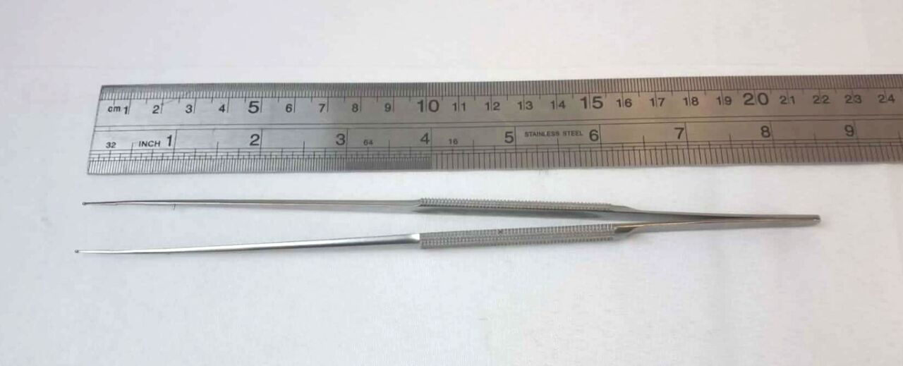 SCANLAN 4004-282 Micro Forceps Round Handle 1mm Diamond Dust Ring Tips — photo 3
