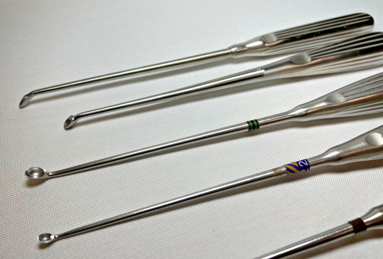 V. MUELLER  Set of 9 Bone Curettes Spinal — photo 3