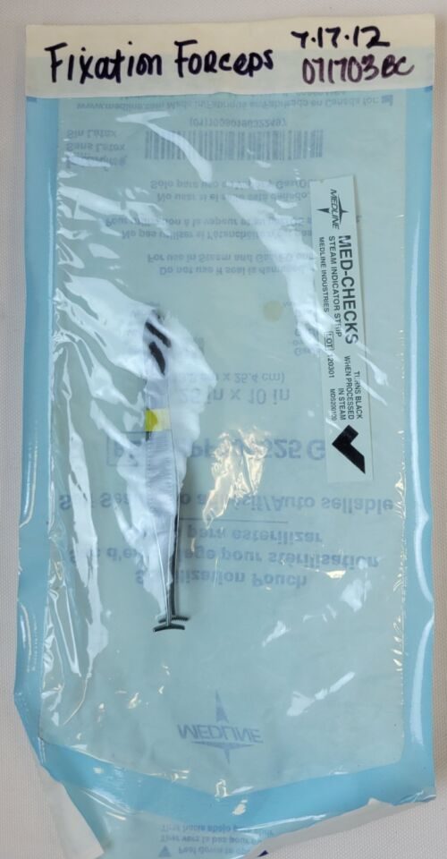 W. LORENZ 02-0153 Green Fixation Forceps 10mm T-Shaped Tips Serrated 4" — photo 5