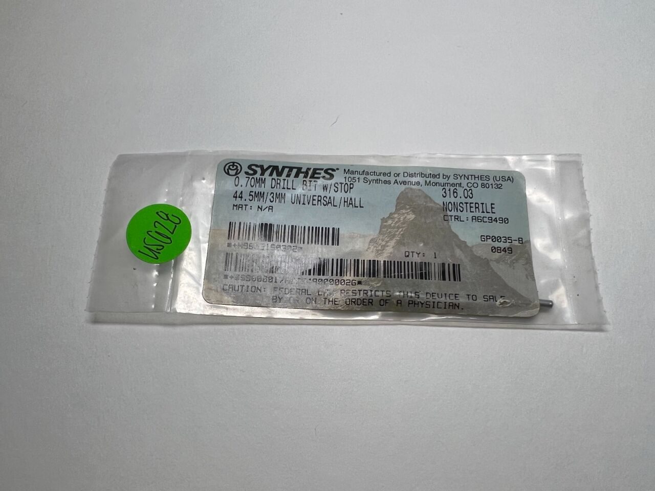 SYNTHES 316.03 0.70mm Drill Bit w/ Stop (NEW) Drill Bit — photo 2