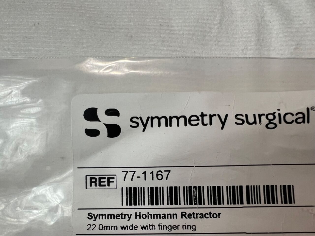 SYMMETRY 77-1167 Hohmann Retractor w/ Finger Ring 22mm Wide 11-1/4" Length — photo 2
