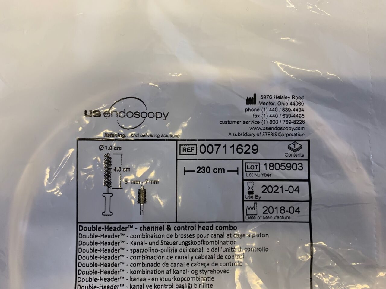 US ENDOSCOPY 711629 Double-Header Combination Cleaning Brush Endoscopy — photo 2