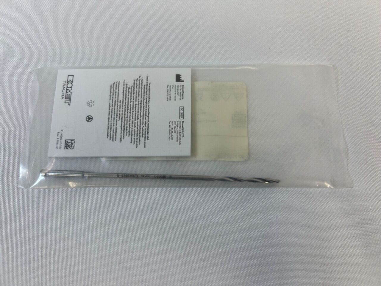 DEPUY BIOMET 8290-31-070 S-Couple Drill Bit 2.9mm X 70mm