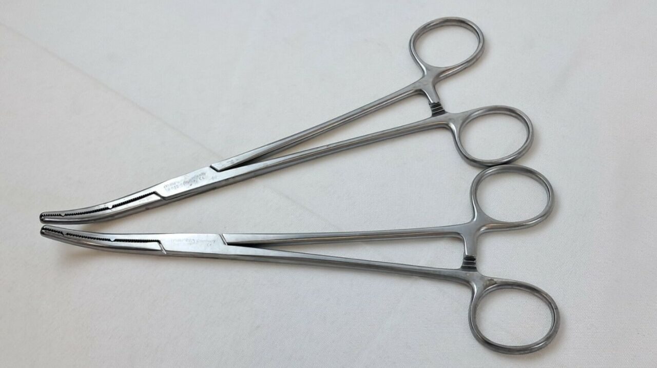 KLS MARTIN 1361521 Lot of 2 Heaney Hysterectomy Forceps / Clamp 8-1/2in. — photo 2