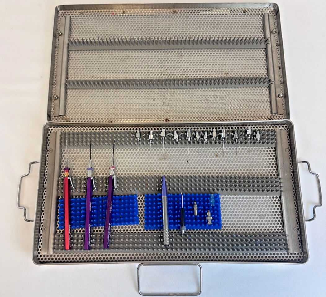 ALCON Various 21 Piece Grieshaber Diamond Forceps & Irrigation Tips Set