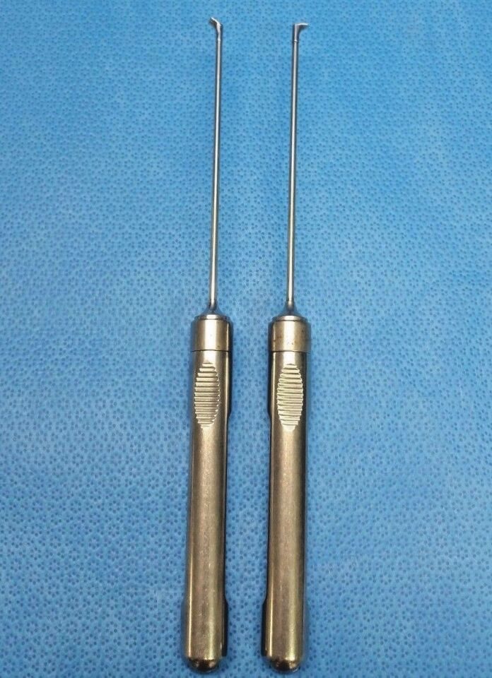 ACUFEX 010802 & 010803 Cigar Handle Rotary Scissors Hooked 60deg Right and Left