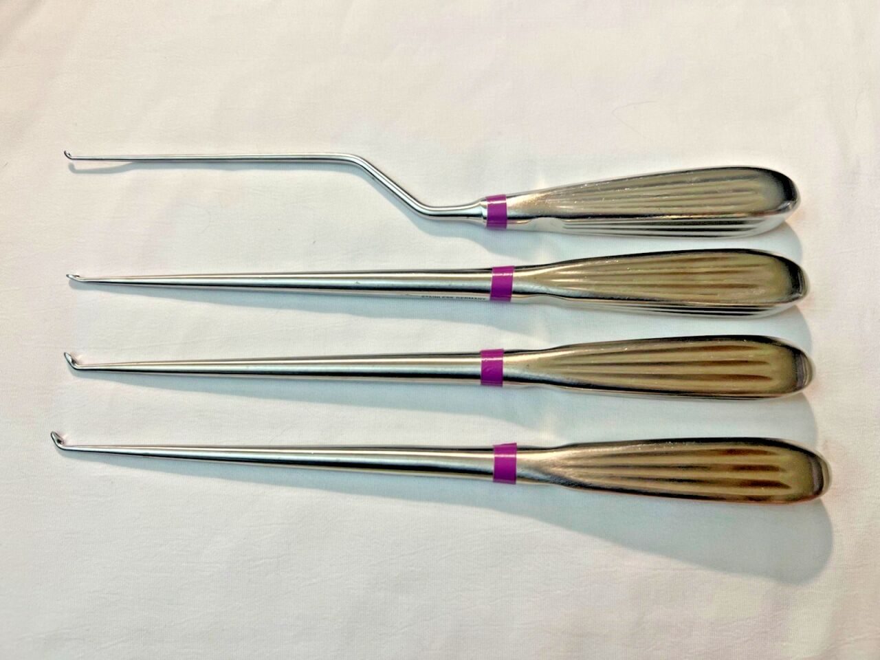MILLENNIUM Sizes 0,00,0000 Angled & Straight 9" Length Spinal Curette Set