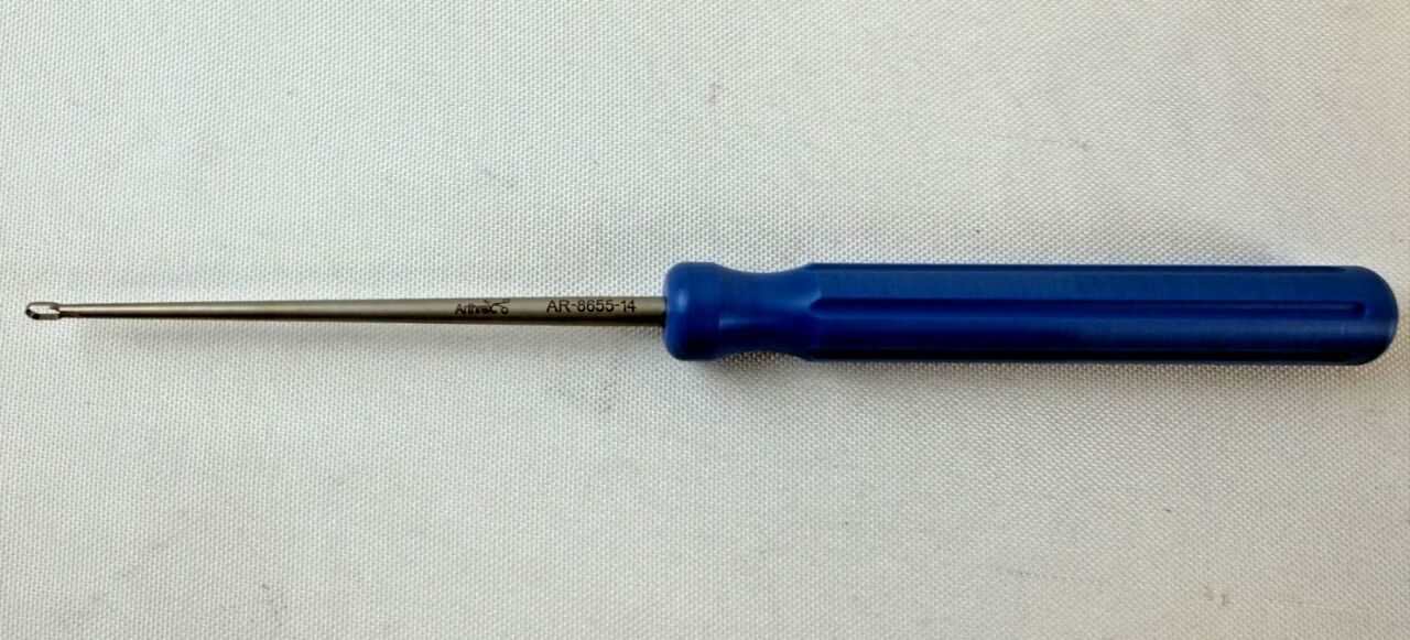 ARTHREX AR-8655-14 Straight Ring Curette Ankle Arthroscopy Both Sides Cut 9"