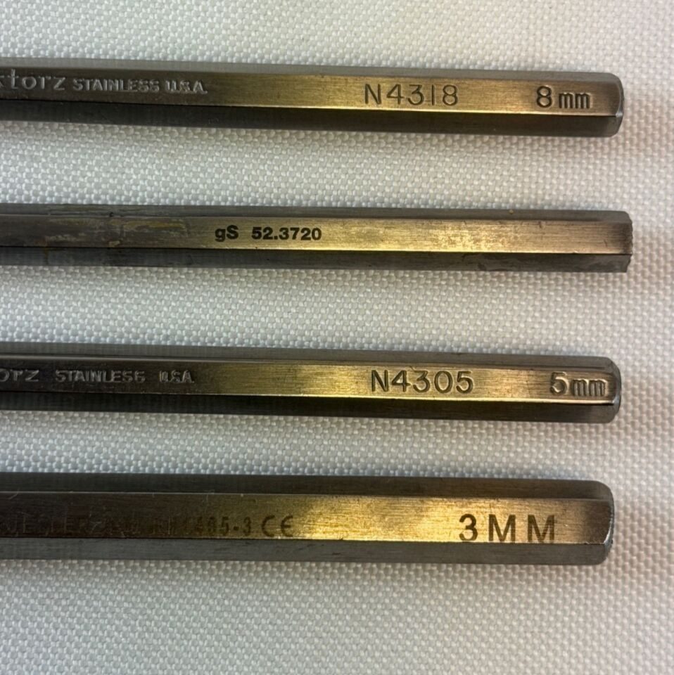 Set of 4 Storz Millennium Surgical V. Mueller Hexagonal Handle 6" ENT Osteotomes — photo 2