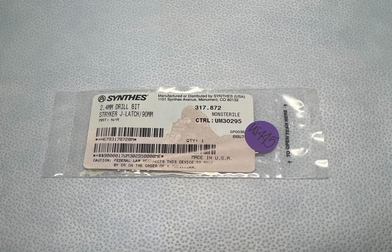 SYNTHES 317.872 2.4mm w/ J-Latch (NEW) Drill Bit — photo 2